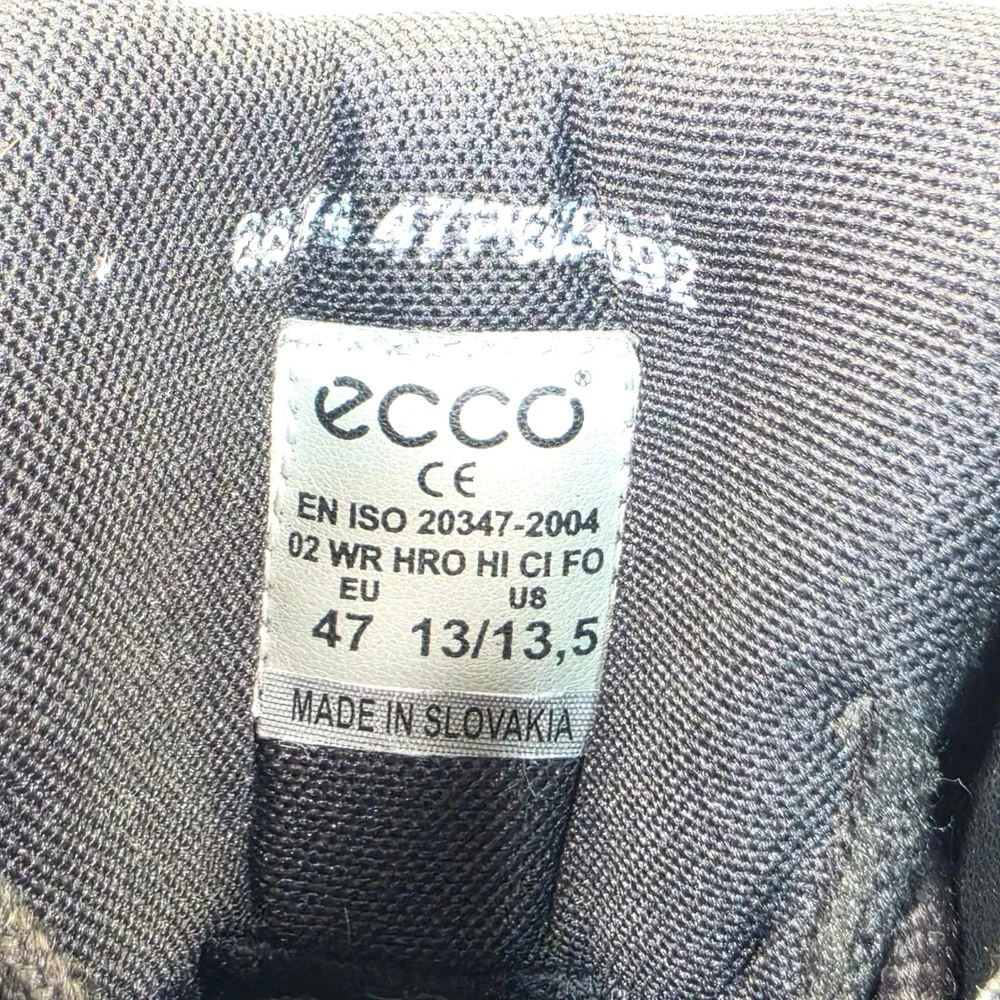 ECCO Gore-Tex Leather Boots Men's 13/13.5 Black Waterproof Hiking Vibram Combat